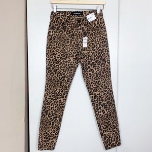 Express Leopard High Rise Ankle Legging Denim